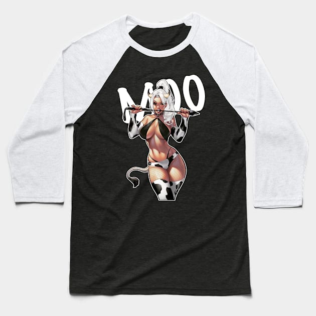 Moo Baseball T-Shirt by Eliaschatzoudis